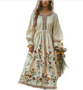 Women's Bohemian Retro Long-Sleeve Maxi Dress